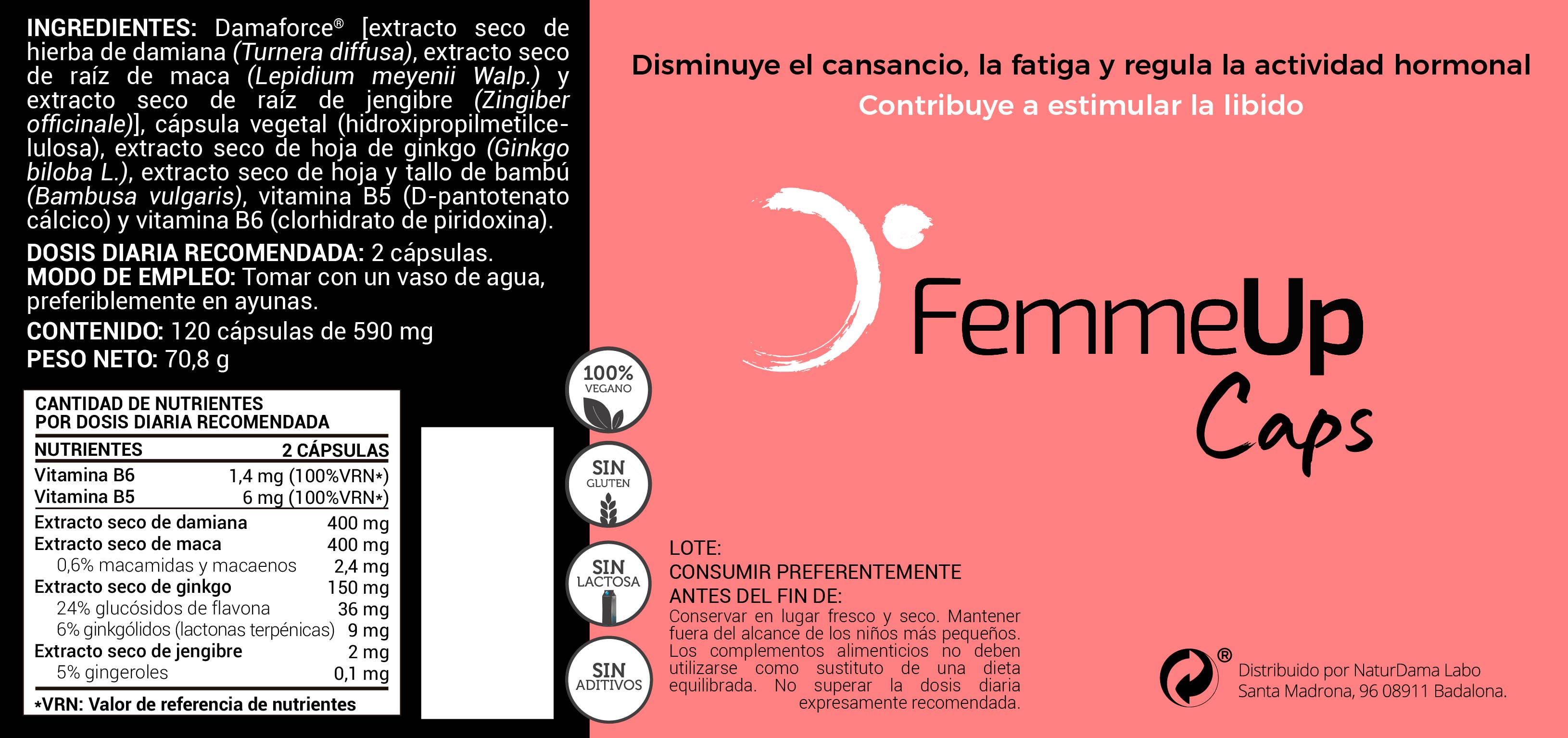 Femmeup - Wholesale Oral Supplement/Vitamin - Maca, Damiana, Ginkgo Biloba, and Vitamin B to improve libido6