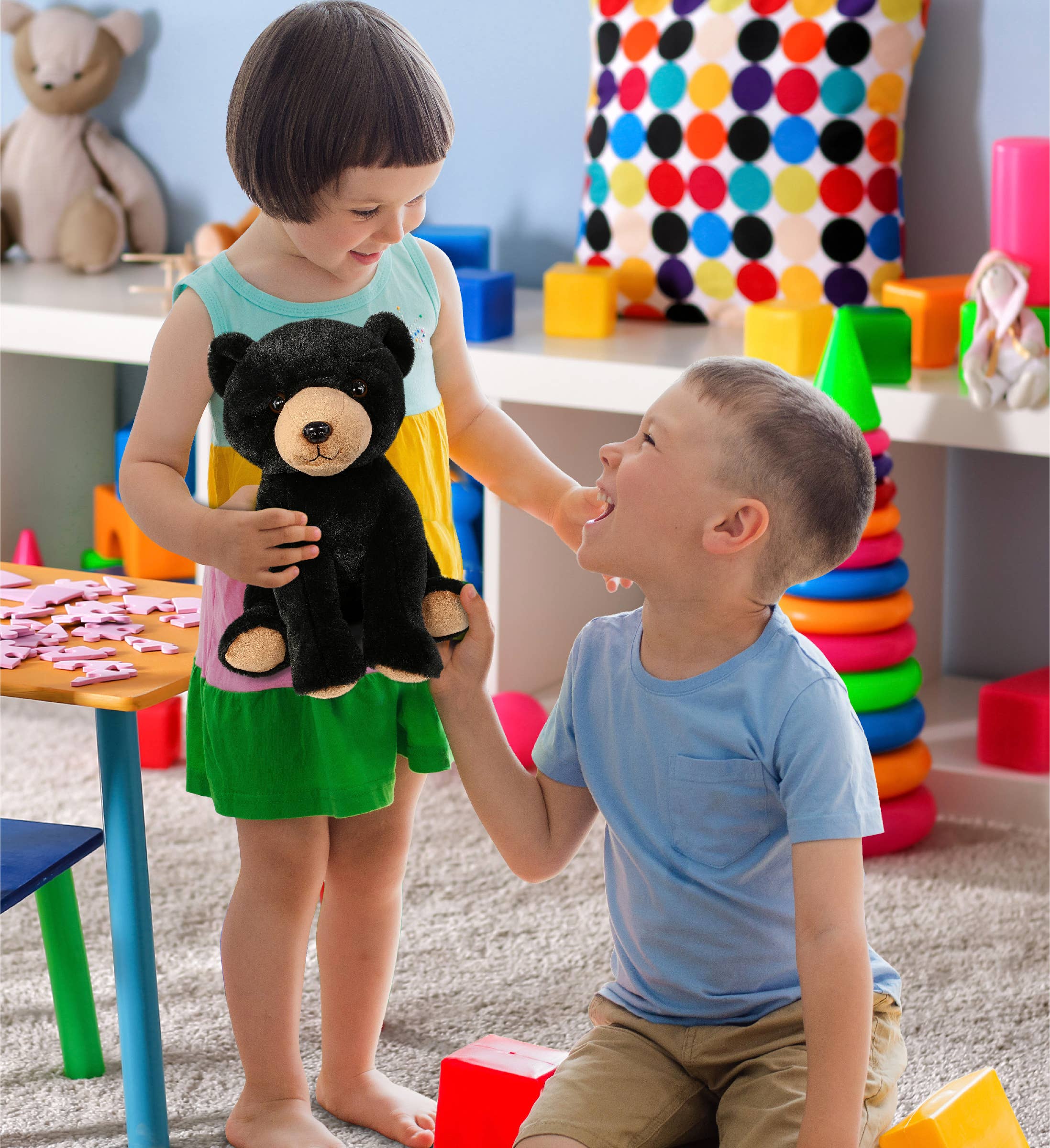 Cota Global - Wholesale Stuffed/Plush Toy - Kids & Baby - Super-Soft Plush - Floppy Black Bear 9"5