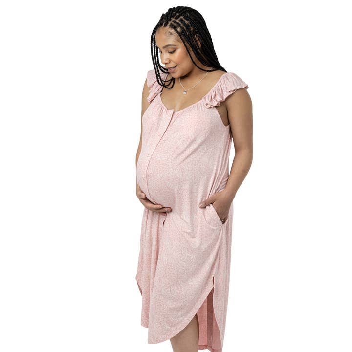 Kindred Bravely - Wholesale Dress - Maternity - Ruffle Strap Labor & Delivery Gown12