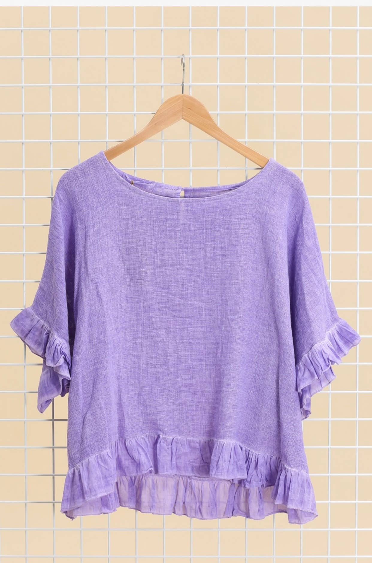 LÉA & LUC - Wholesale Blouse - Women's - Plain blouse in 50% Linen and 50% Cotton REF. 874752