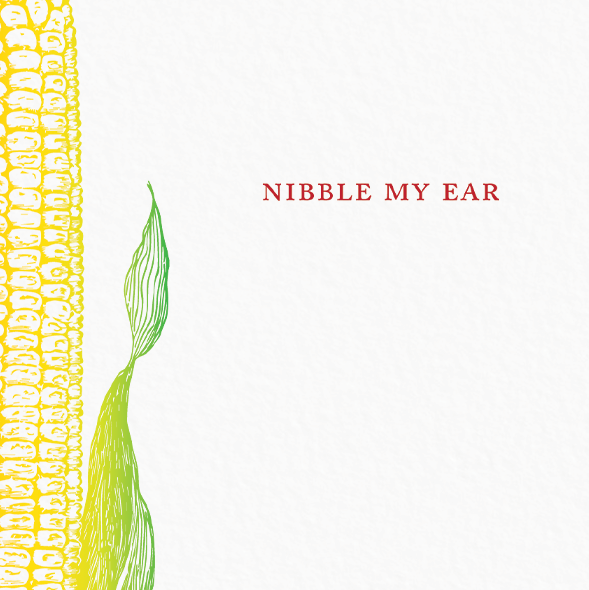 Ampersand M Studio – wholesale Love card – Nibble My Ear Corn Romance Valentine's Day Greeting Card2