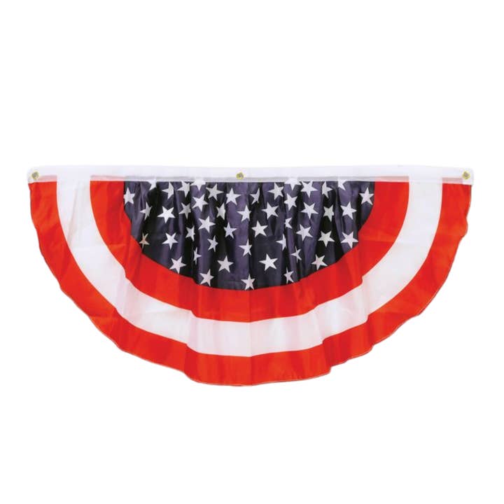Stars & Stripes Fabric Bunting With Grommets - 4' x 2 ' (Each) for wholesale by Plush Appeal LLC