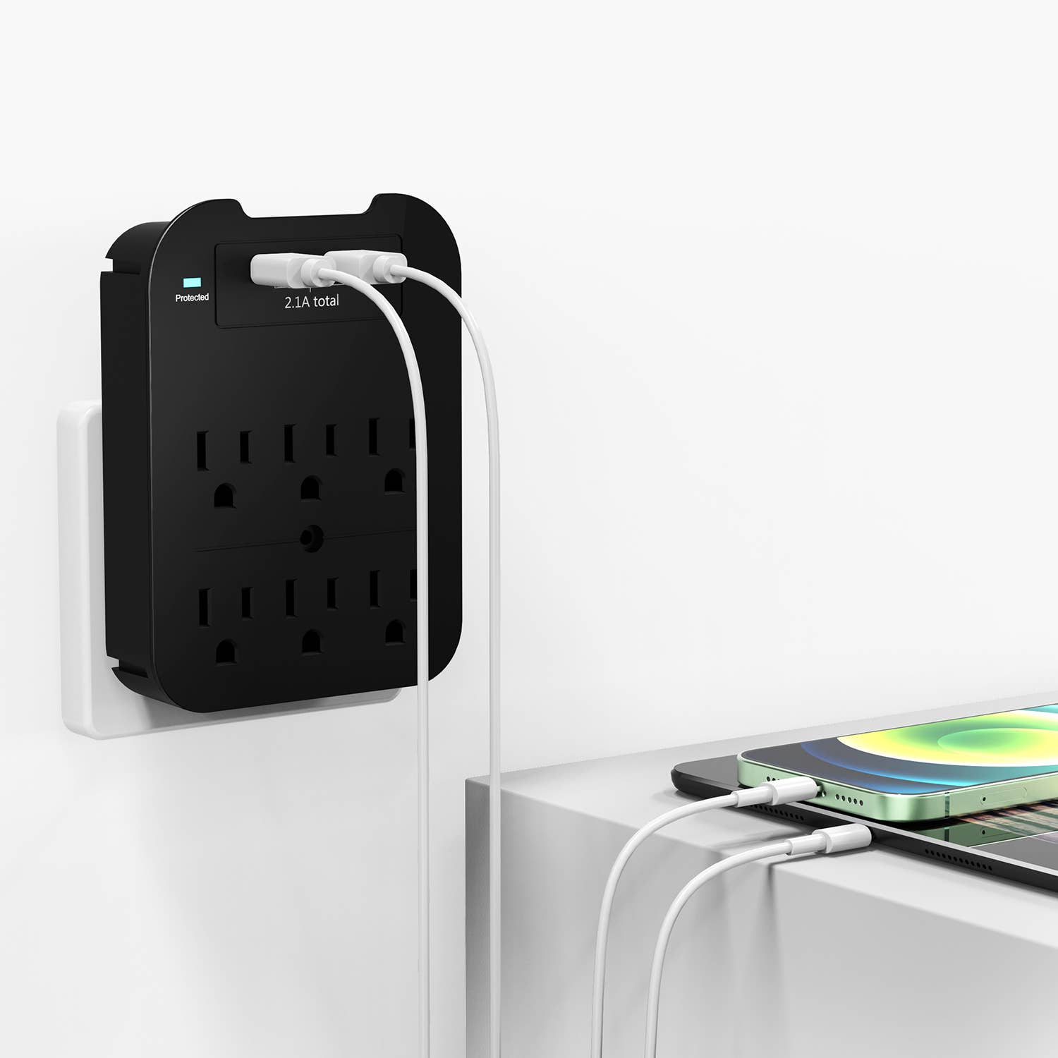 LAX Gadgets - Wholesale Portable Charger - Charge Surge Protector, 6 Outlets/2 USB Ports - Retail Pack22
