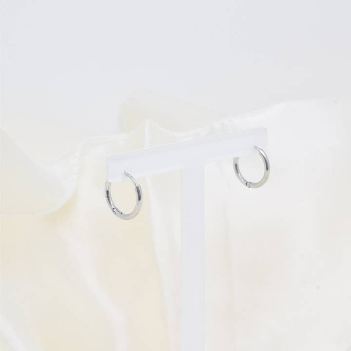 Kapyco - Wholesale Dangle Earrings - Mini steel hoop earrings - BO1002274