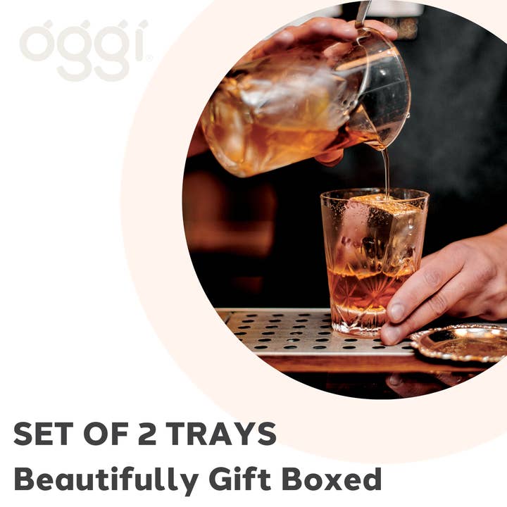 Oggi - Wholesale Ice Tray/Mold - Ice Trays - Set of 2 Large Square 6 Cube - Gray3