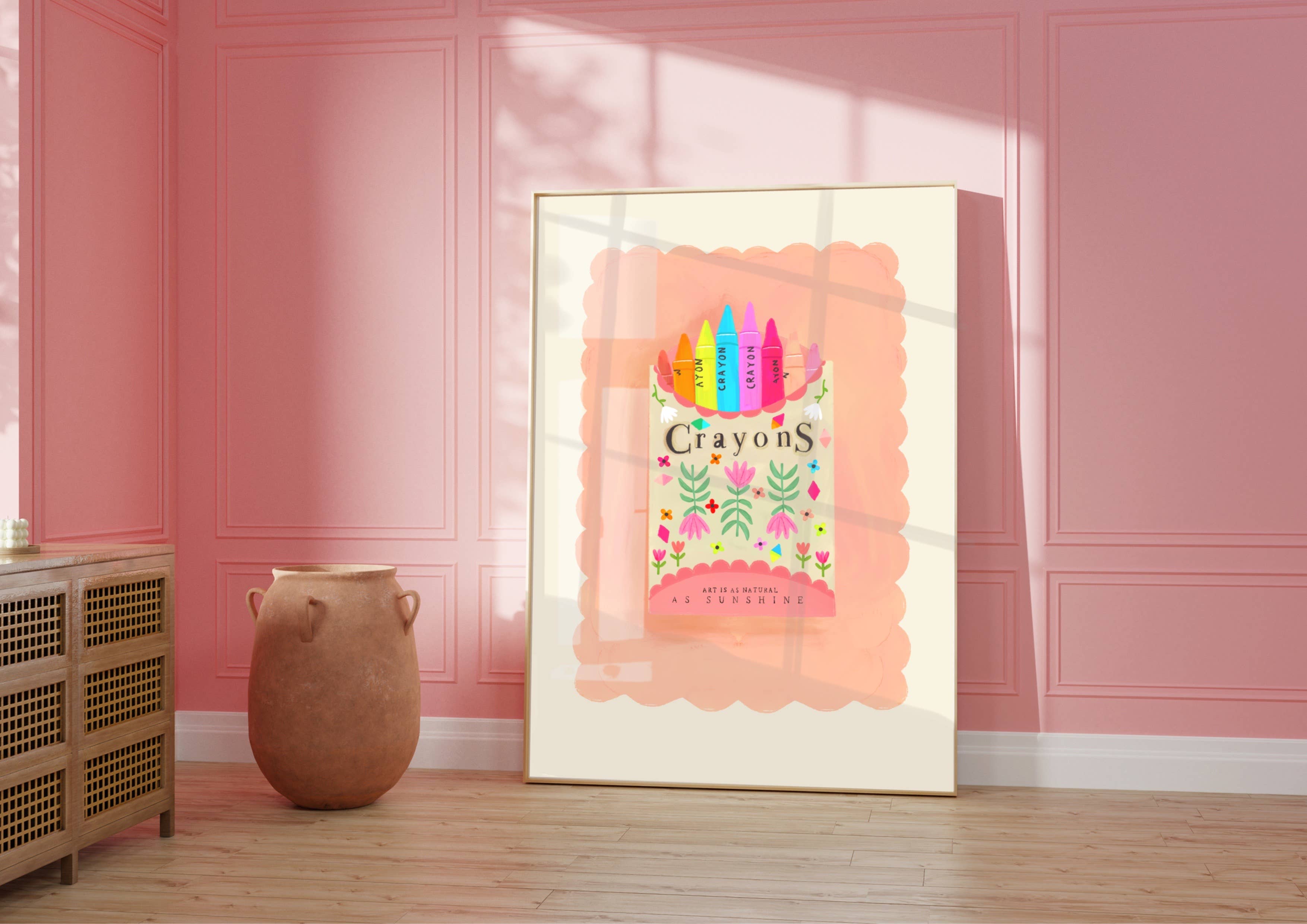 Kate Fox Design – wholesale Art print – Kids & baby – Kids Crayon Print, Children’s Room, Bright and Colourful,6