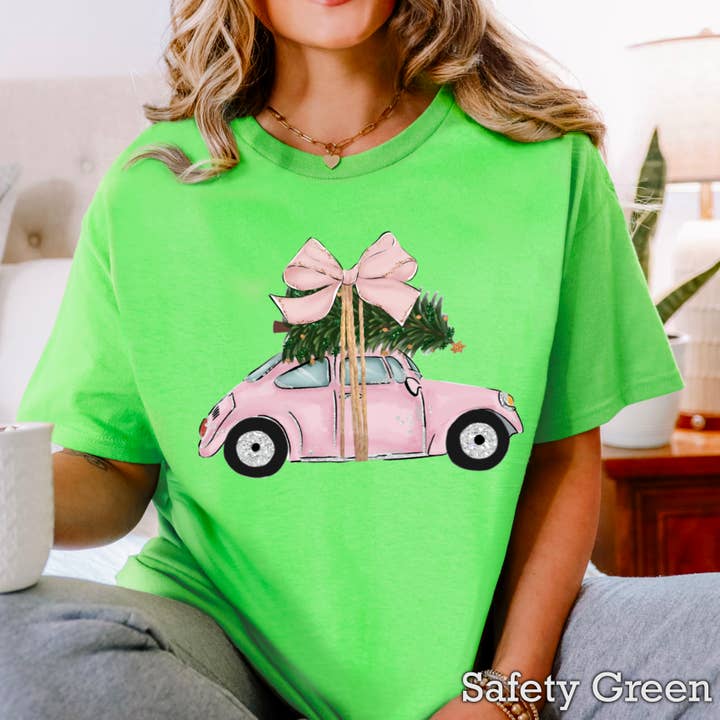 Shoppe SHC - Wholesale T-shirt (graphic) – women's - Pink Christmas Car Christmas 2025 Graphic Tee | Gildan10