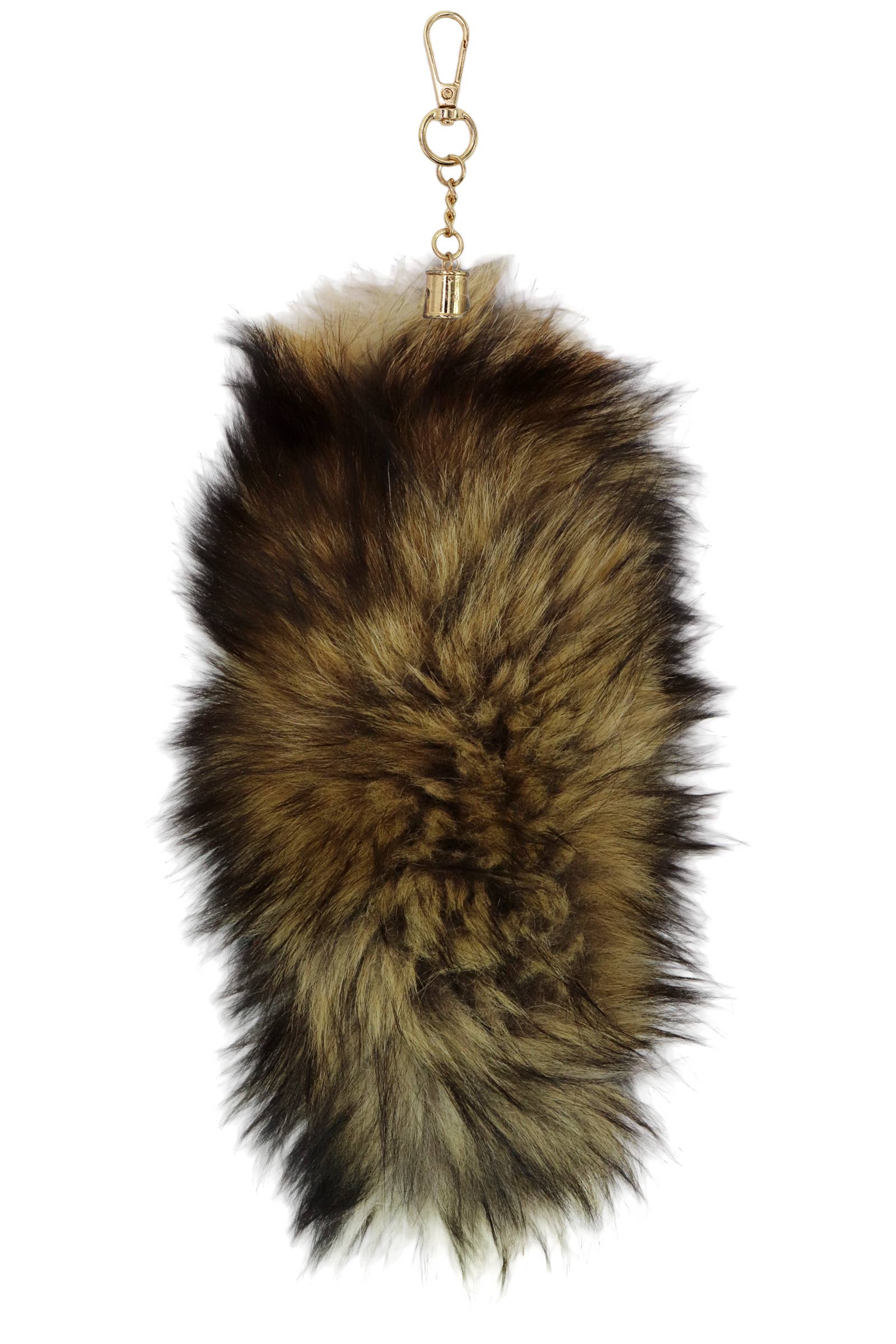 Cap Zone - Wholesale Keychain - Women's - Oversized Shaggy Fur Tail Key Ring - 18.5 Inch0
