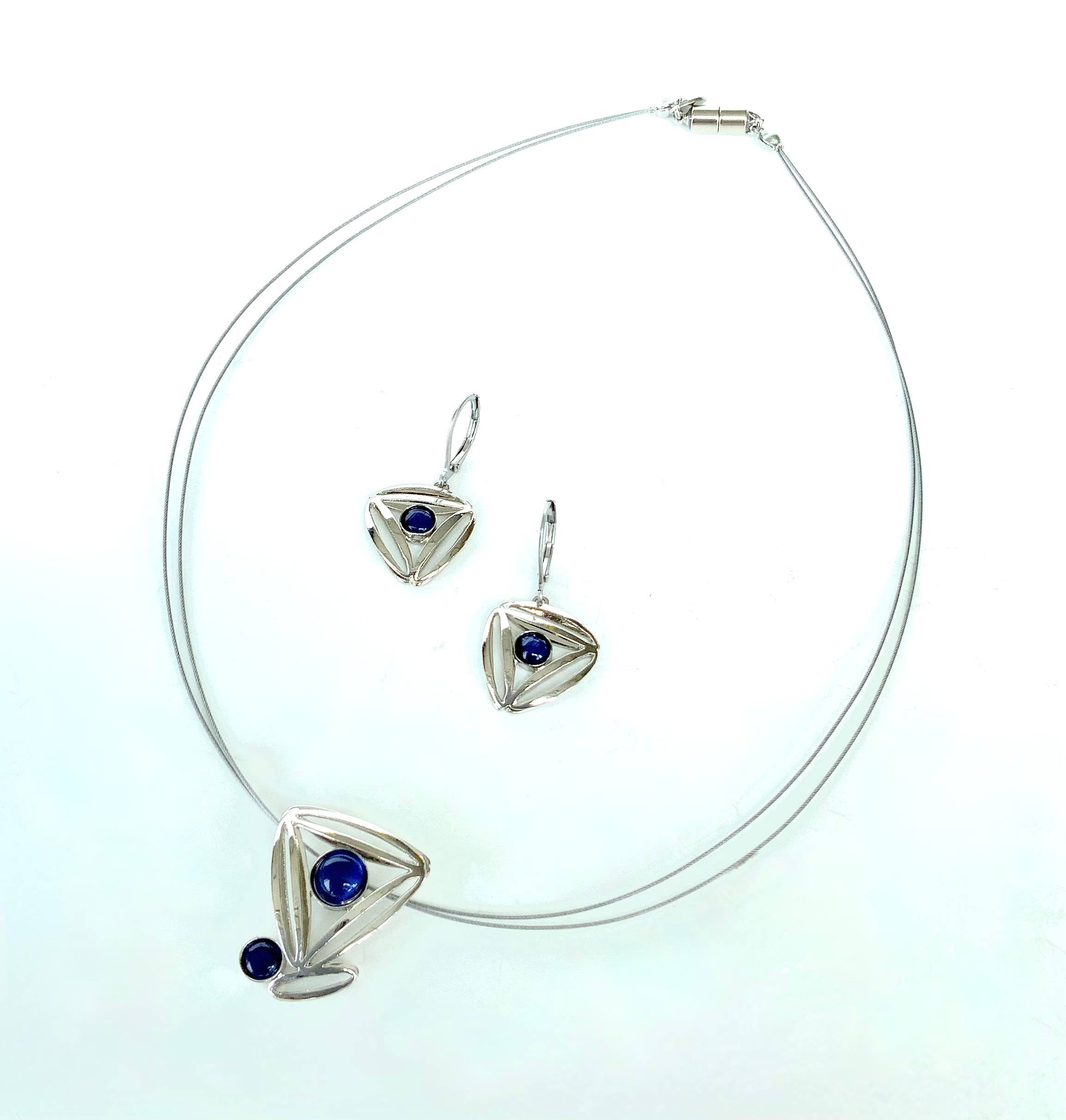 Christophe Poly / Crono Design – wholesale Jewellery set – SETS (KY) - Small Pendant WireNeck(K) 19" & LeverEar(X) Sets0