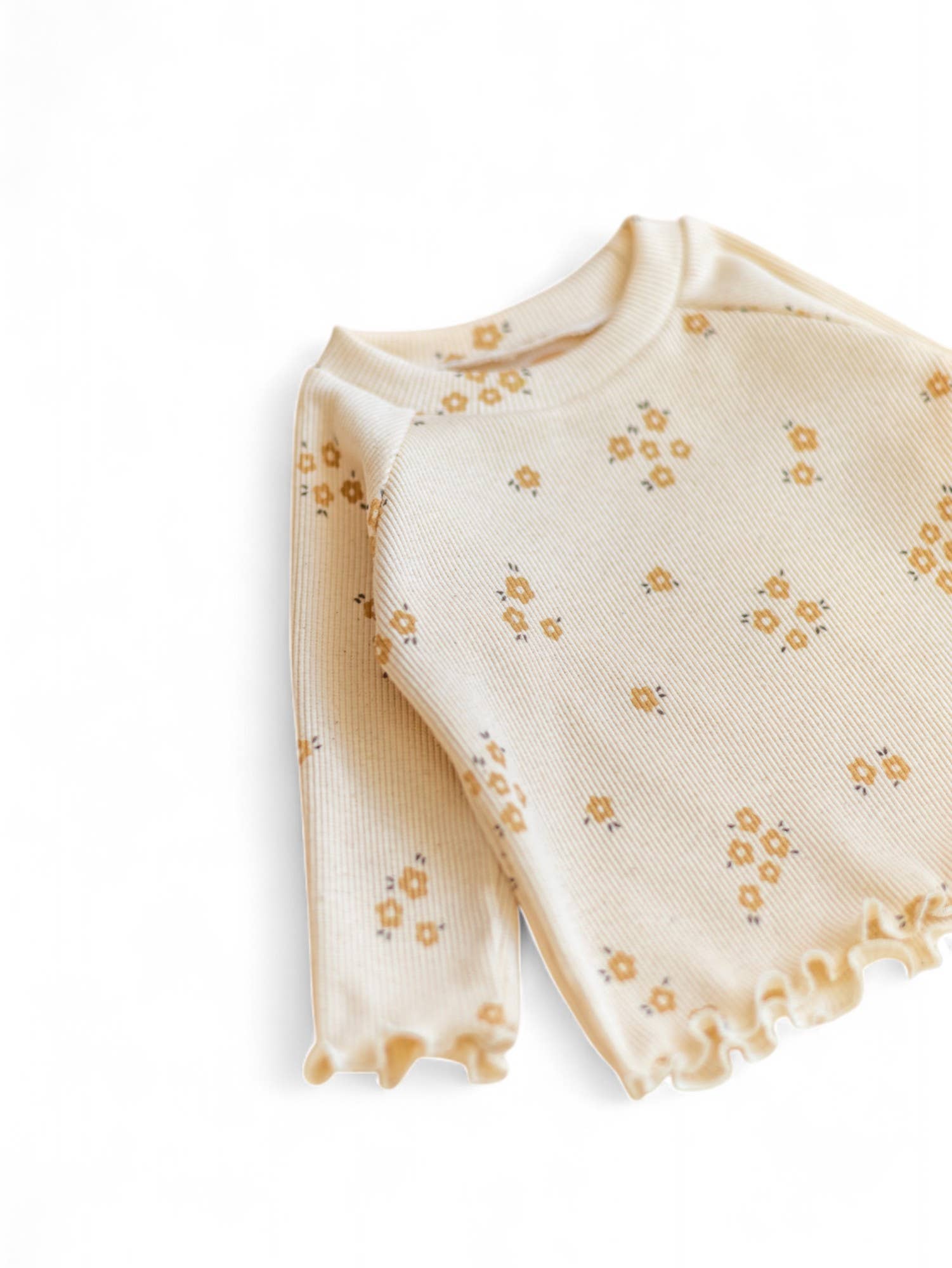 PETITE EvelinaApparel - Wholesale T-Shirt - Kids - Long Sleeve Tee/ Natural Tiny Flowers1