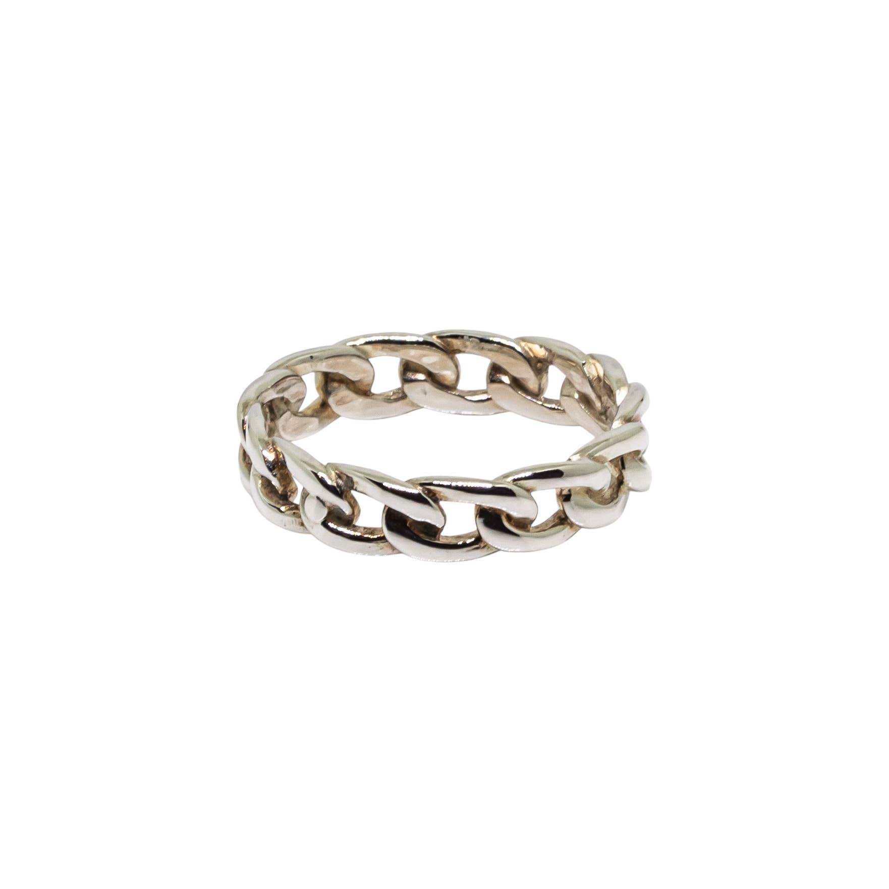 Quasar Gems USA - Wholesale Chain Ring - Sterling Silver Cuban Chain Link Ring Band1