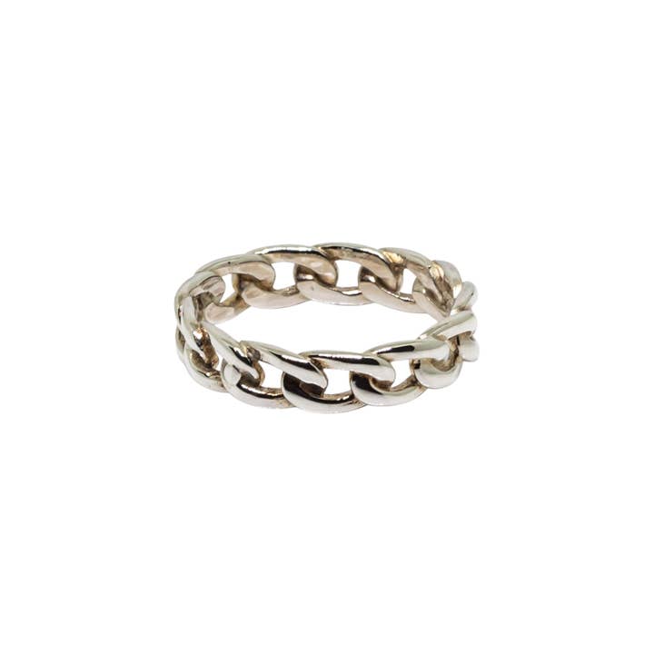 Quasar Gems USA - Wholesale Chain Ring - Sterling Silver Cuban Chain Link Ring Band1