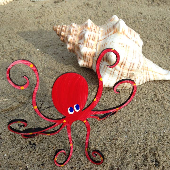 Octopus Adventure by Rebecca Duffy Bush - Wholesale Sculpture - Octopus - Hand Painted Sculpture - 3 sizes, 9 colors7