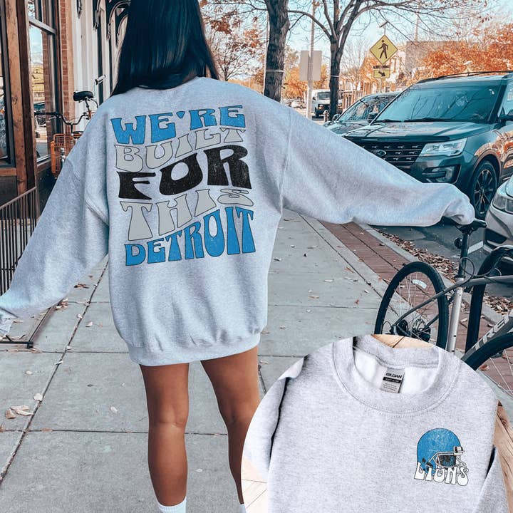 We're Built For This Detroit Football Sweatshirt for wholesale by Hello Team Spirit
