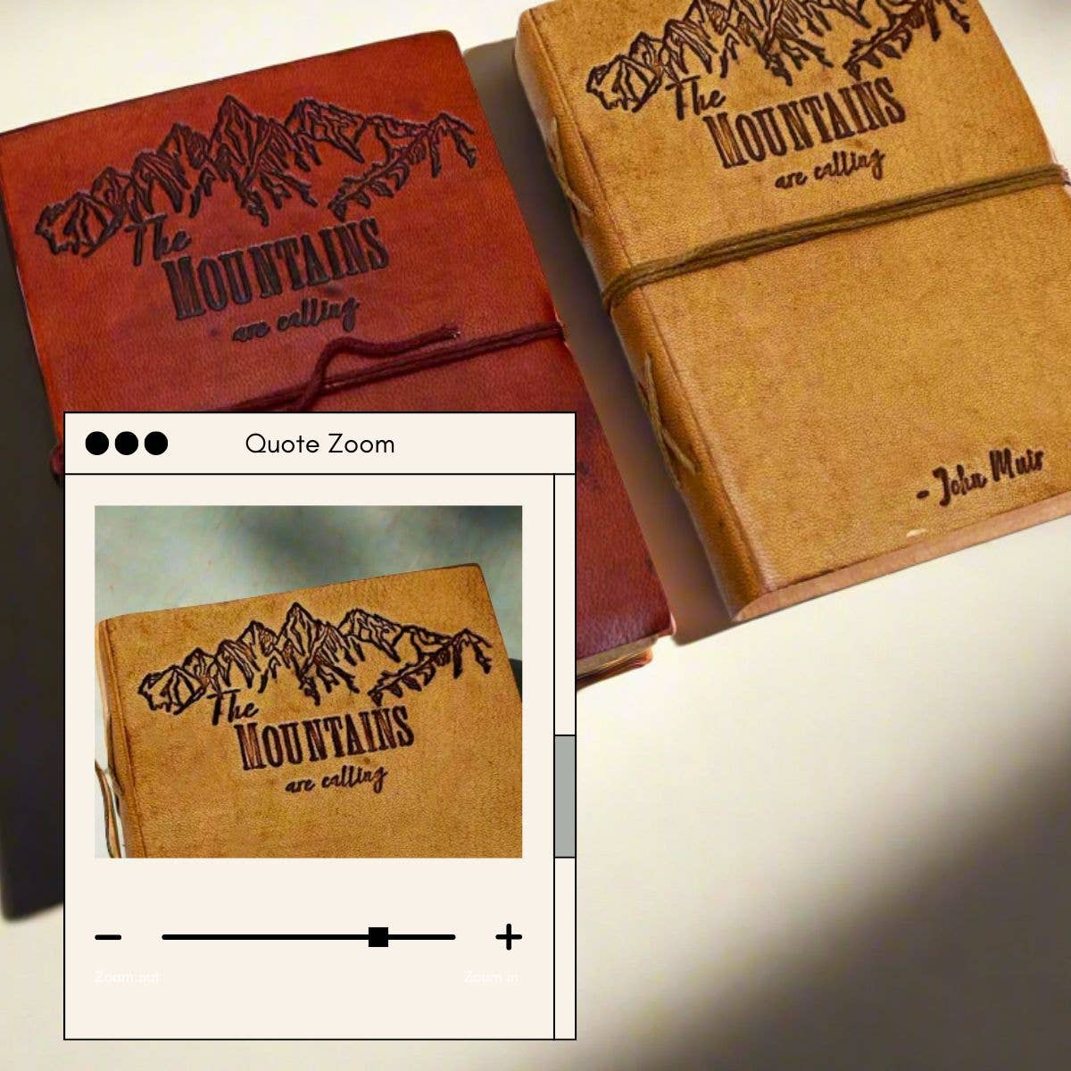 Soothi | Containers Of Creativity – Engroshandel Dagbog – Bjergene kalder John Muir Citat Læder Journal7