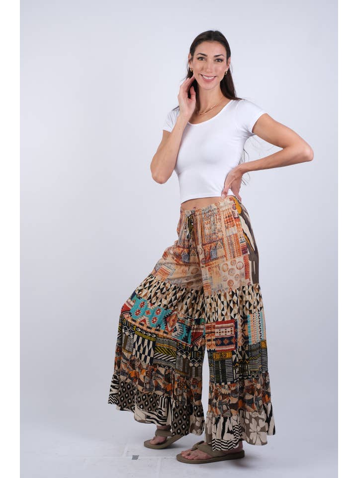 Sacred Threads - Wholesale Pants - Women's - Abstract Allure Patchwork Hippie Pants