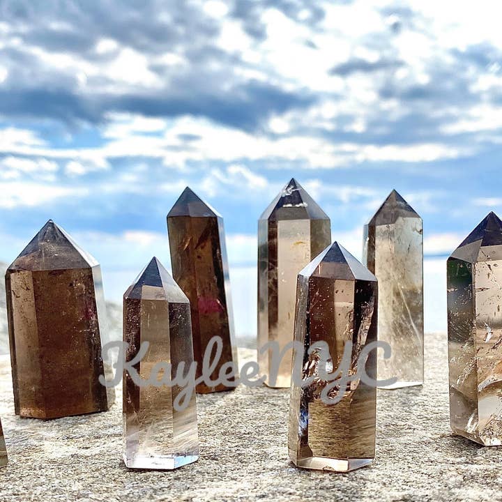 KayleeNYC - Vendita all'ingrosso Pietra/cristallo spirituale - Lotto all'ingrosso 1 Lb Naturale Quarzo Fumoso Obelisco Punto Cristallo Naturale Energia Guarigione1