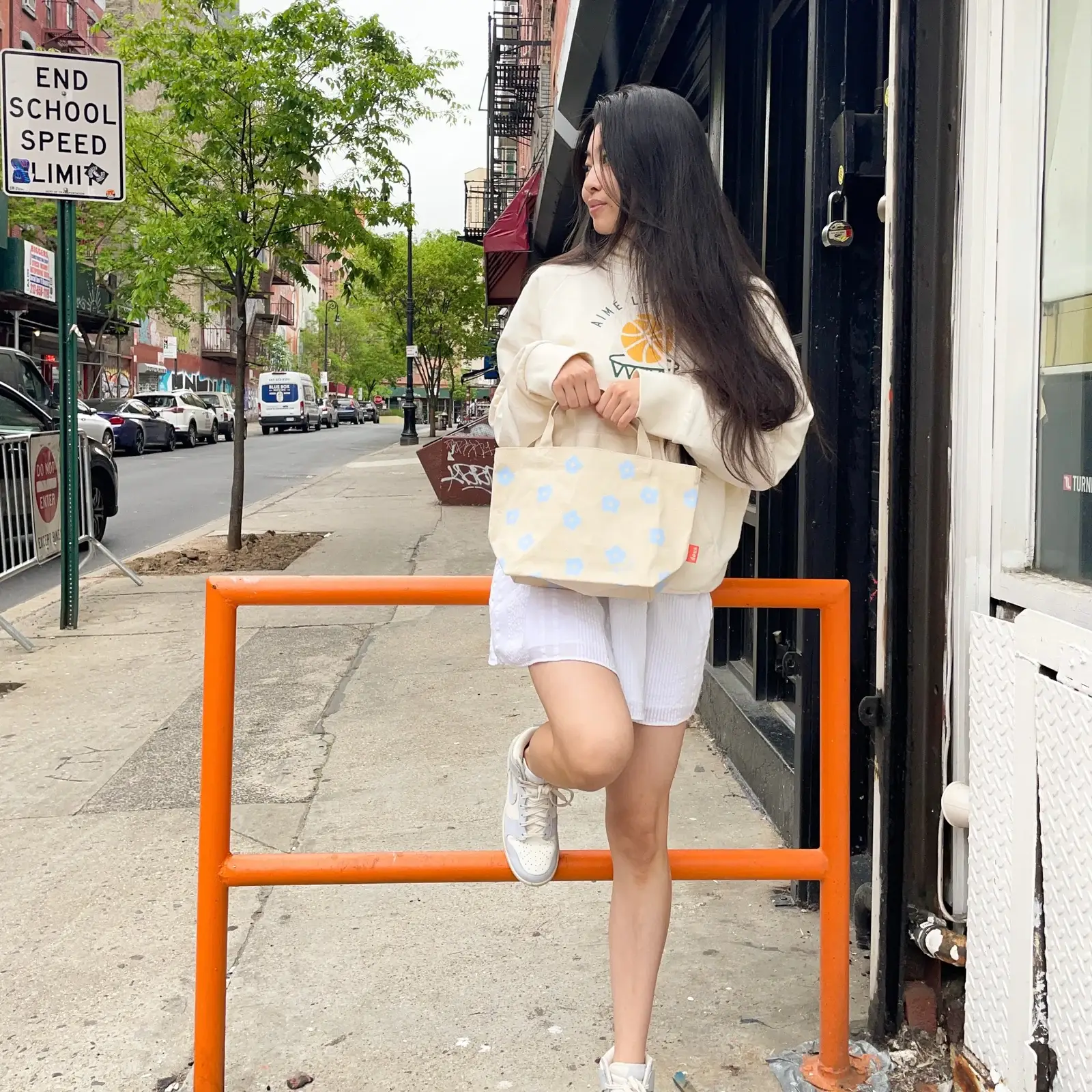 Dous - Wholesale Tote Bag - Women's - flower cotton canvas mini tote bag zippered pocket2