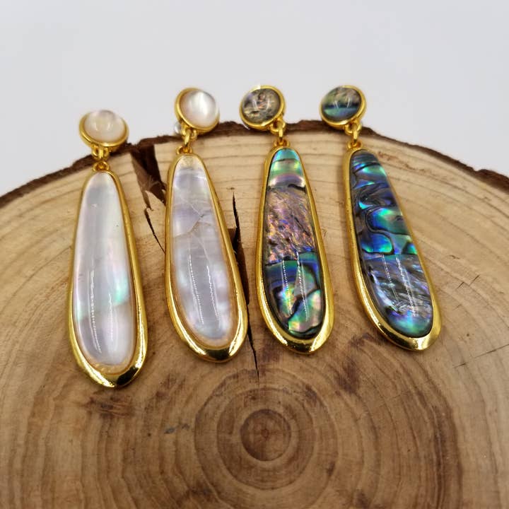 CHAKRA JEWELRY - Wholesale Dangle Earrings - Ocean Abalone Shell Beach Holiday Earrings