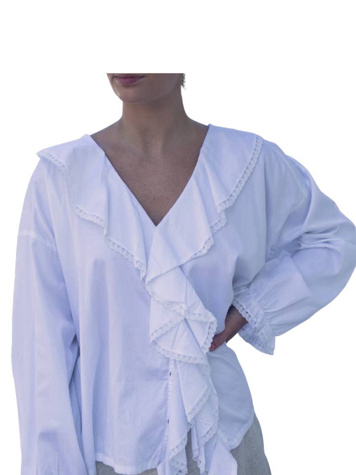 Top con Volantes Blanco Deon - Venta al por Mayor para venta al por mayor de The Art of Creating Inc