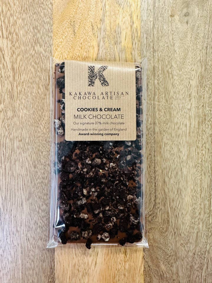 Cookies & Fløde | Mælkechokolade for engroshandel hos Kakawa Artisan Chocolate & Co Ltd