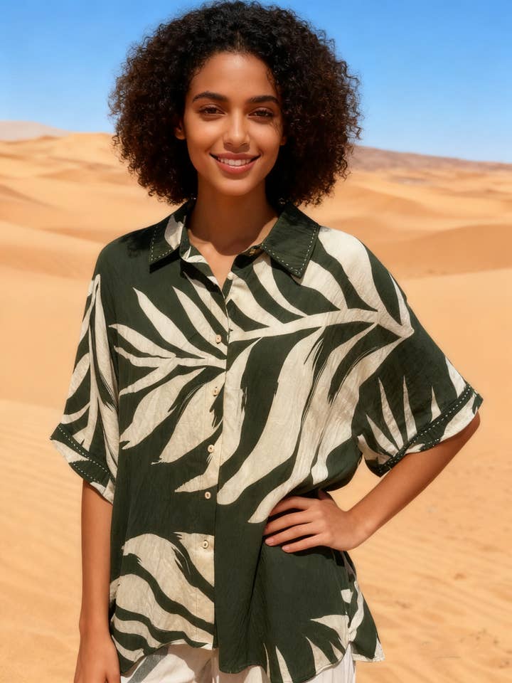 Tropisches Printhemd für den Großhandel von last queen