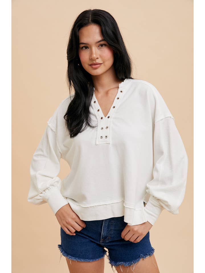 In Loom - Vendita all'ingrosso Felpa - Donna - PULLOVER CON DETTAGLIO OCCHIELLO8