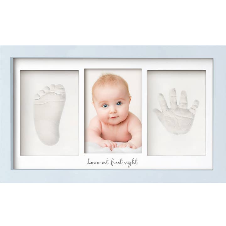 Mist Blue KeaBabies Baby Handprint, Footprint Keepsake Duo Frame for wholesale on Faire