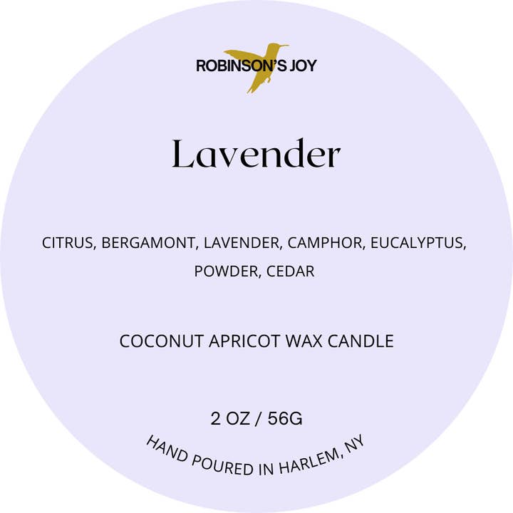 ROBINSON'S JOY - Wholesale Travel Candles - Lavender 2oz Travel Candle - Spring 20262