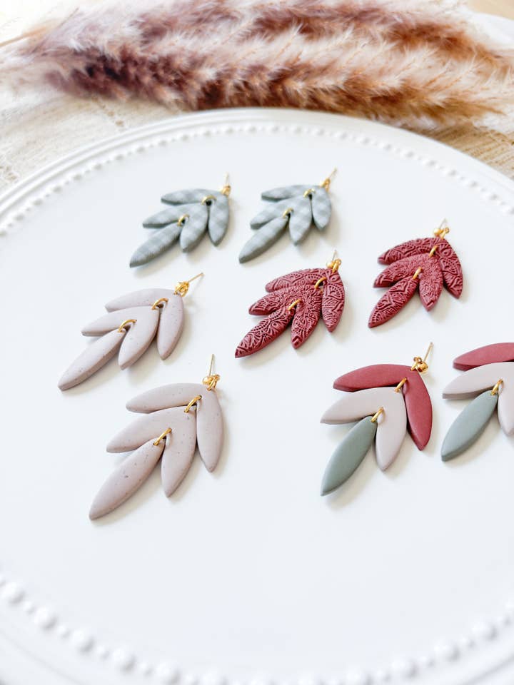 Neutral Textured Polymer Clay Earrings - Multiple Variations for wholesale by Autumn Cloud Design