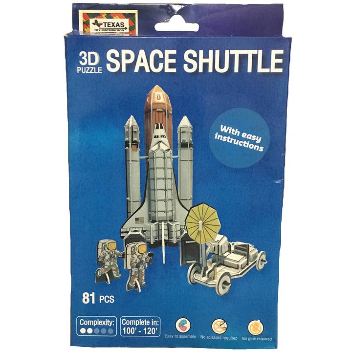 Space Shuttle 3D NASA Puzzle (67 Pcs) for wholesale by Texas Toy Distribution