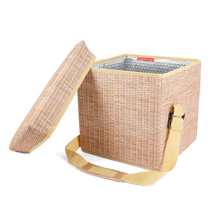 Kikkerland Design Inc - Wholesale Cooler/Cooler Bag - Wicker Picnic Cooler Seat1