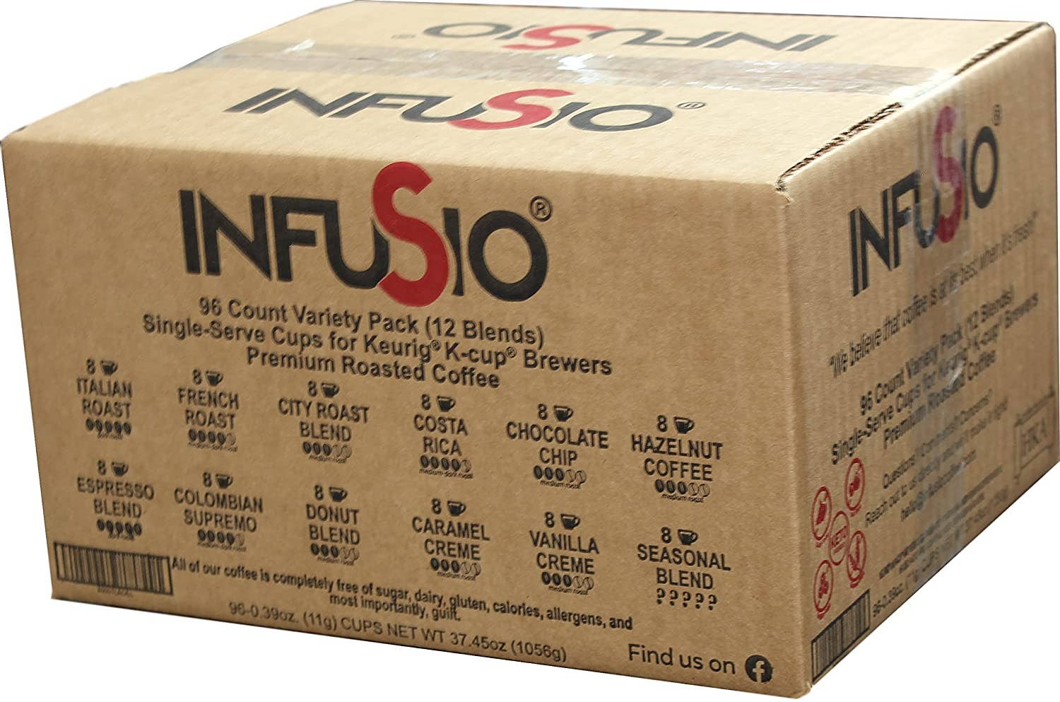 Lumina Global, Inc - Wholesale Ground Coffee - InfuSio Variety Pack (96 Count/12 Different Blends)2