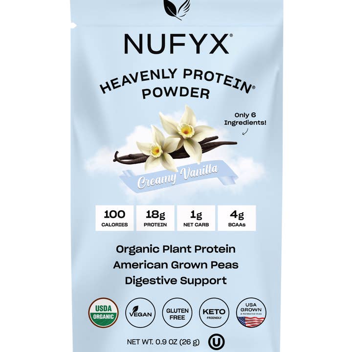 NUFYX – Engroshandel Protein-/superfoodpulver – Himmelsk Proteinpulver, Cremet Vanilje - 1 Pakke (26g)
