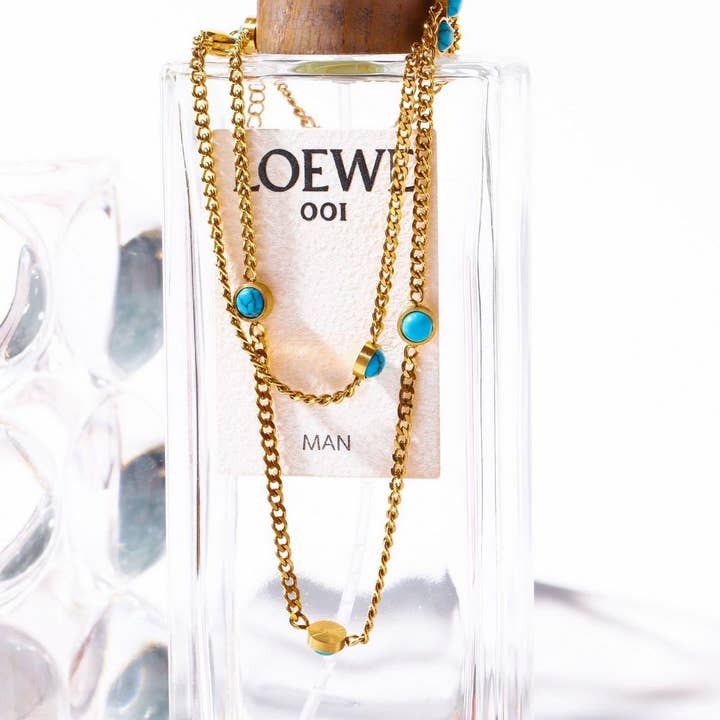 TYPE Simple Natural Turquoise Clavicle Necklace_CWMM5601 for wholesale on Faire