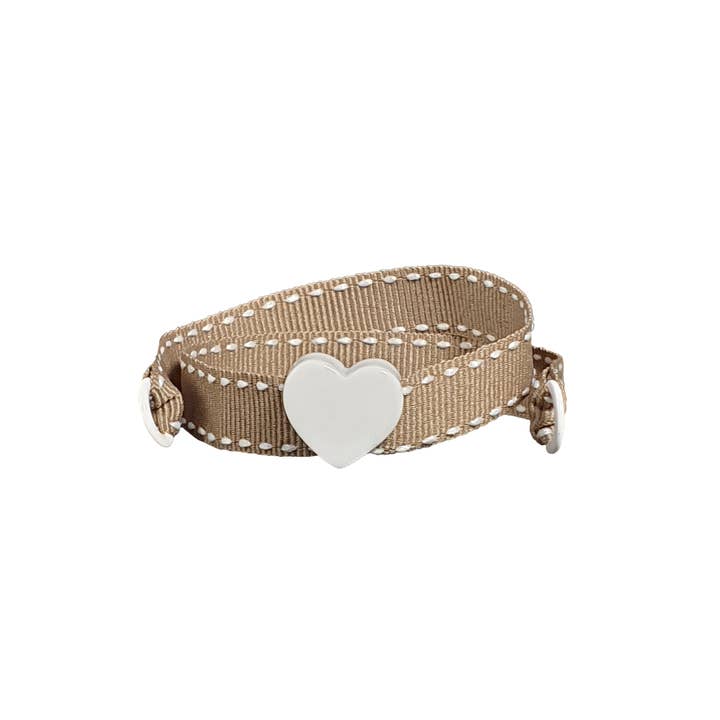 BEIGE WHITE HEART BRACELET for wholesale by Smartever Srl