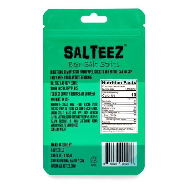 Salteez - Wholesale Drink Topper - Salteez Beer Salt Strips - 20 pack case