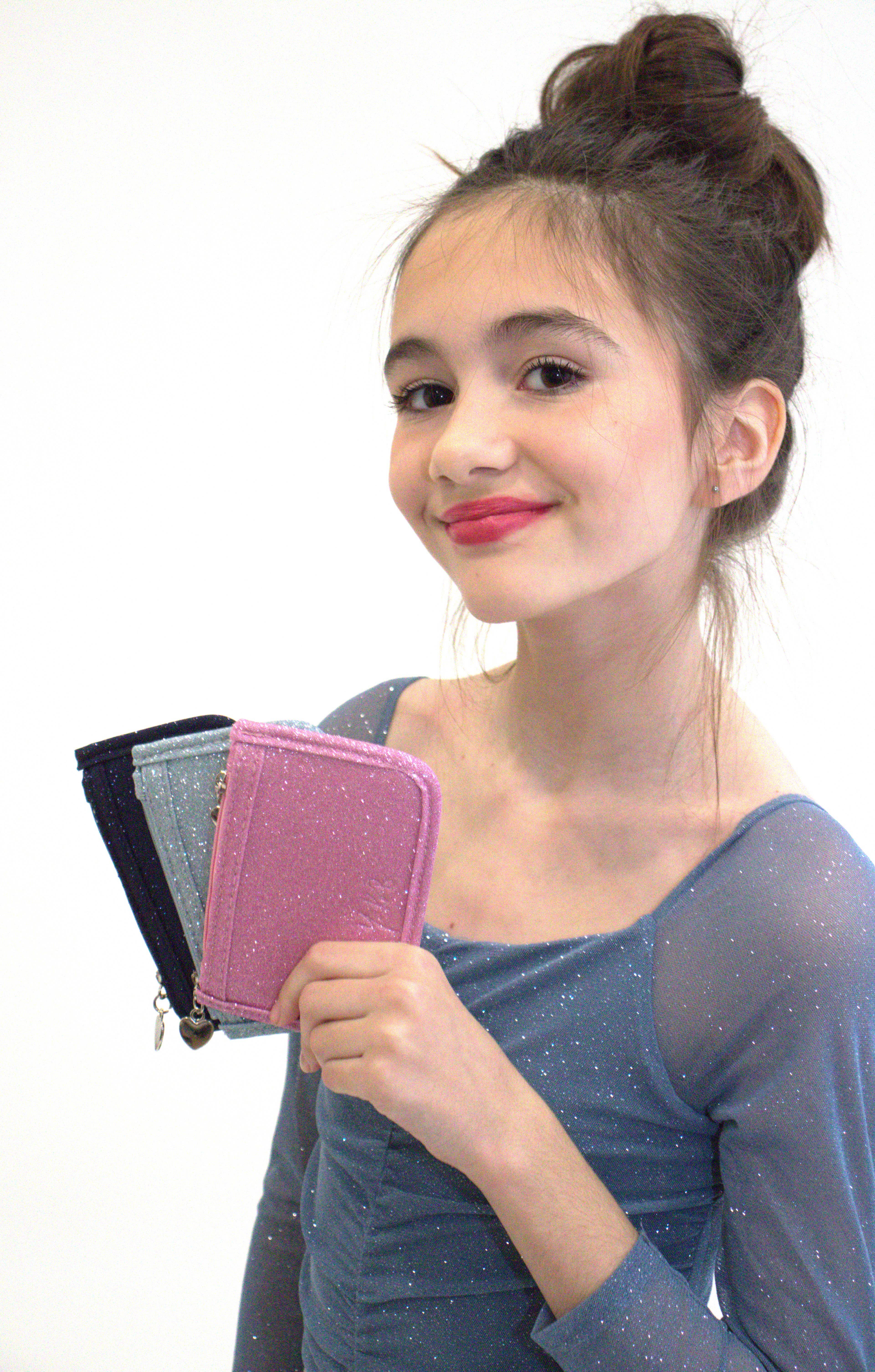 Yuko B - Wholesale Coin Purse - Women's - MOON - Glittery coin purse - Pink2