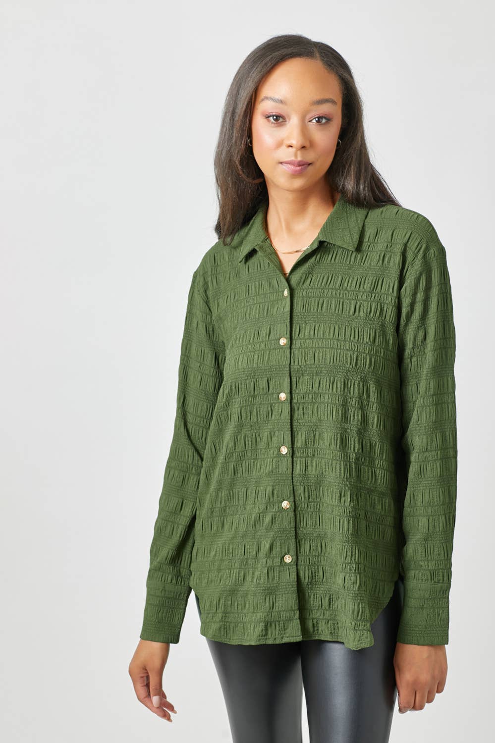 Mystree - Wholesale Button Down Shirt - Women's - 60209 Textured Button Down Shirt20