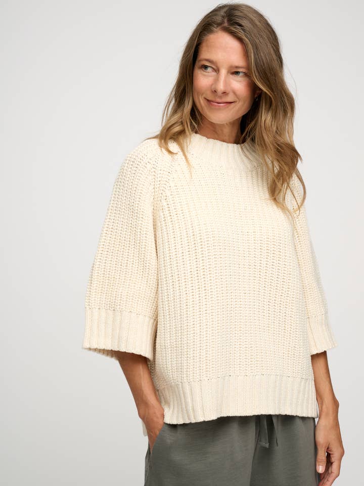change rib knit - ecru melange for wholesale on Faire