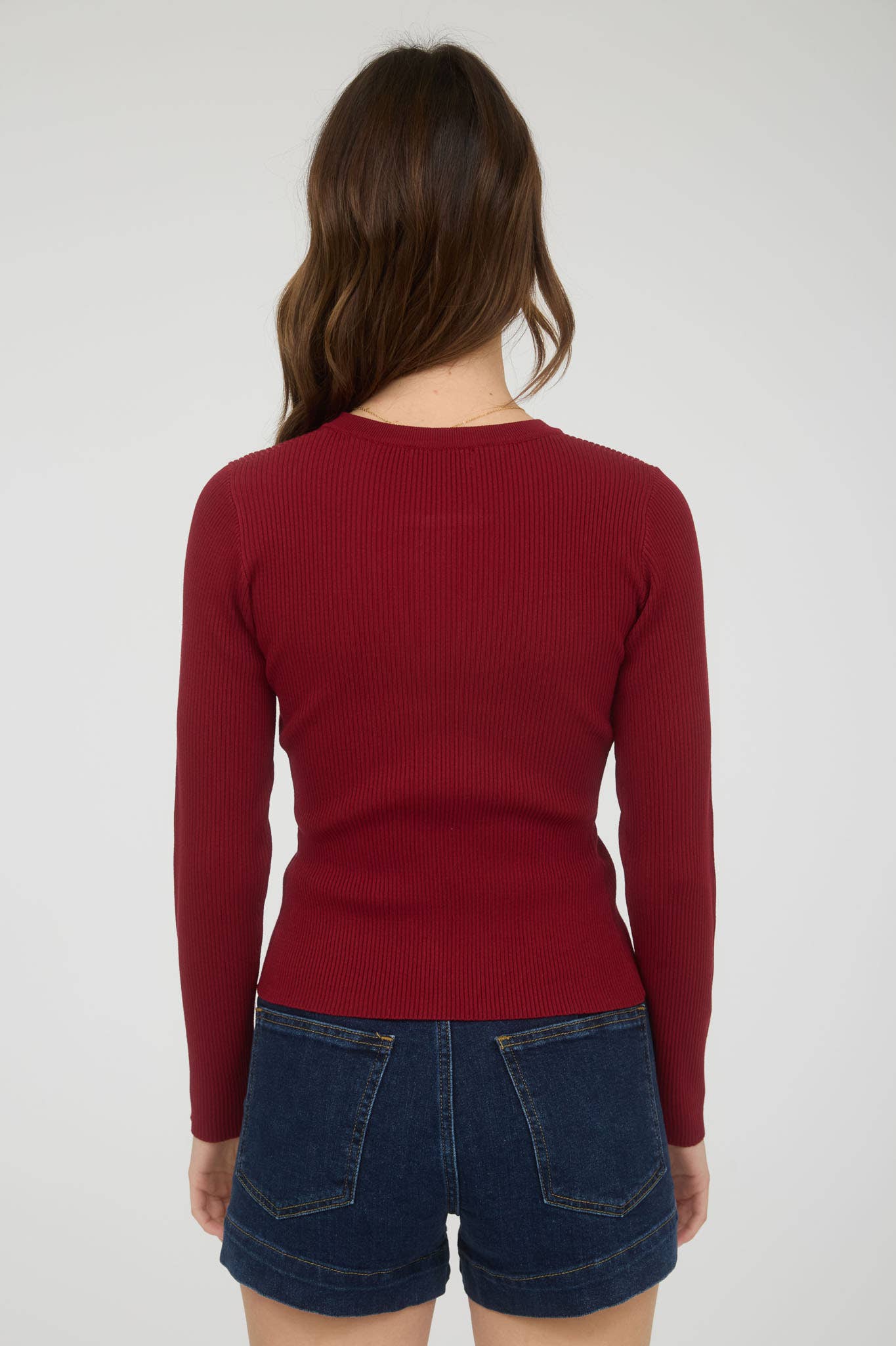 The Workshop Studio - Wholesale Cardigan - Women's - SNAP BUTTON DOWN ROUND NECK KNIT CARDIGAN13