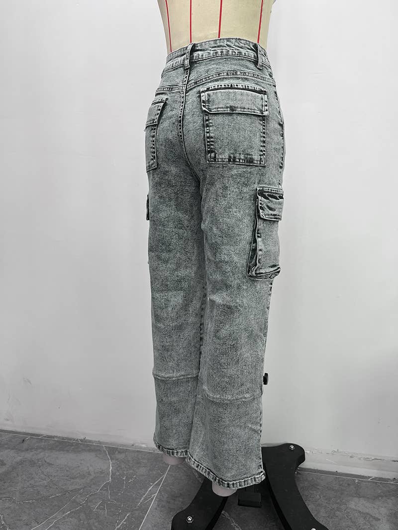 grey Vintage cargo pants women jeans for wholesale on Faire3