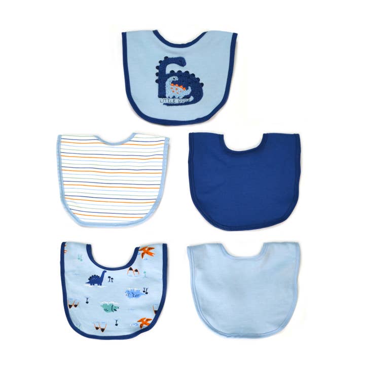 Lollipop Dreams - Wholesale Bib - Baby - 5 Pack Soft Cotton Poly Embroidered Baby Bibs2
