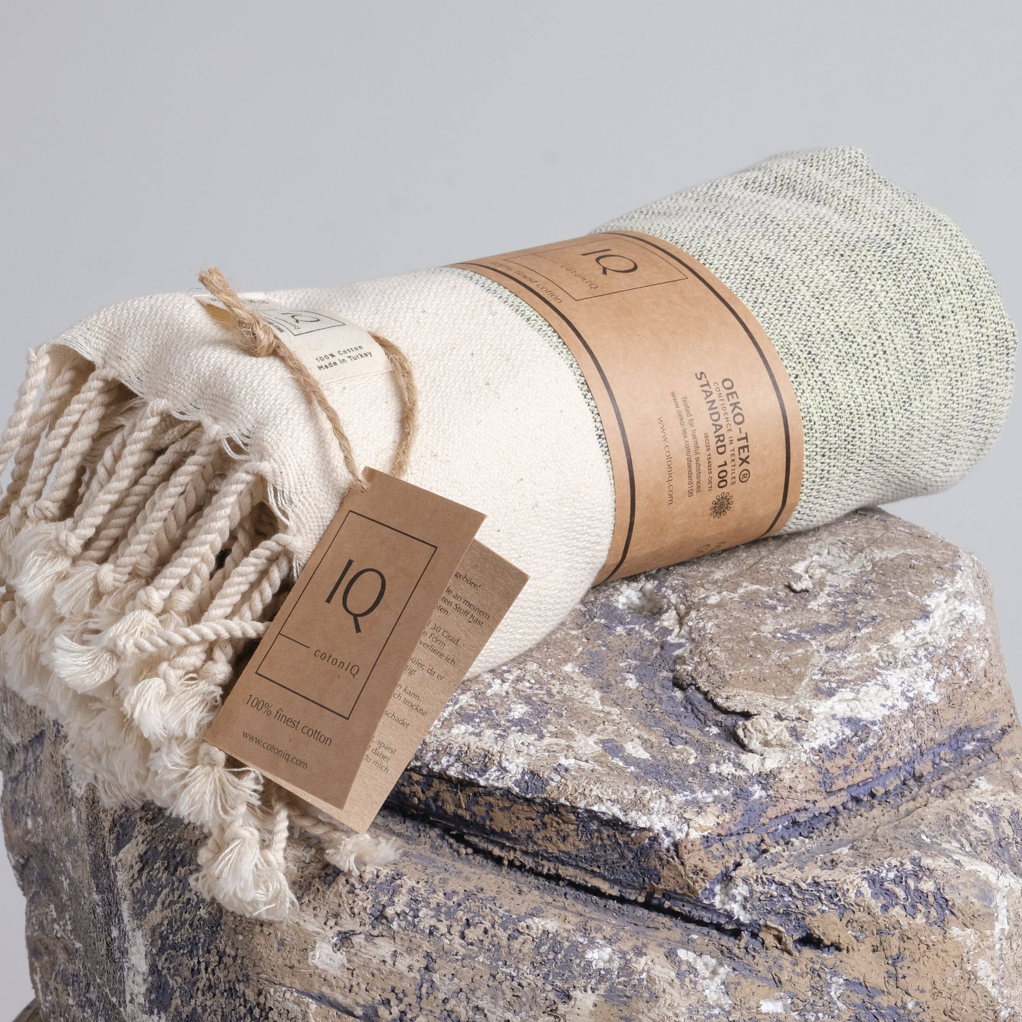 cotonIQ - Vendita all'ingrosso Asciugamani da bagno - Asciugamano hammam, sauna e da spiaggia Ecuador verde 170x95 cm1