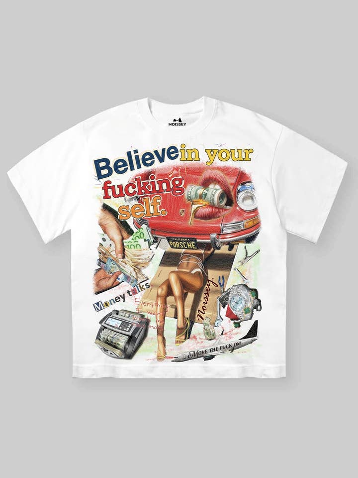 MONEY TALKS Graffiti Art Print T-Shirt for wholesale by NOISSEY