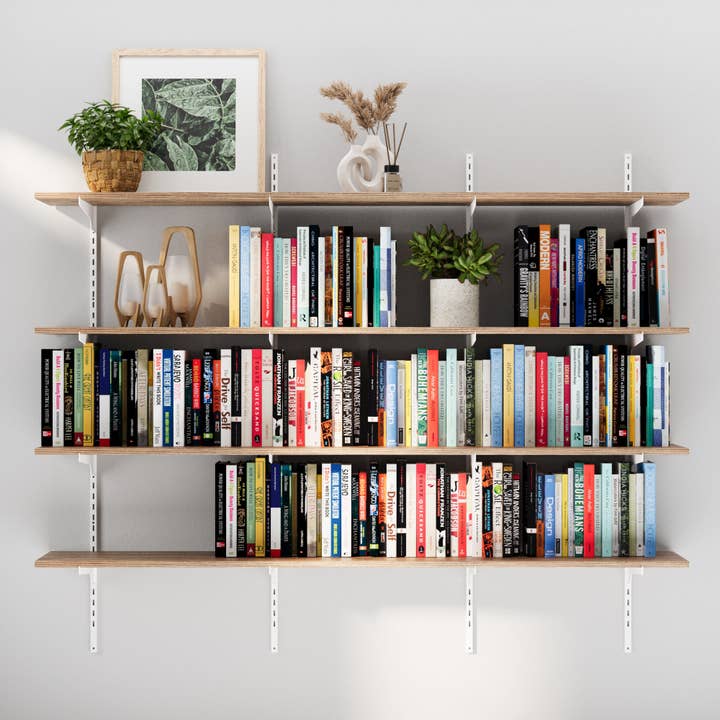 TURIN 60'' Adjustable Shelves with 10" Deep Board - 2, 3 or 4 Tier - Burnt for wholesale by Wallniture