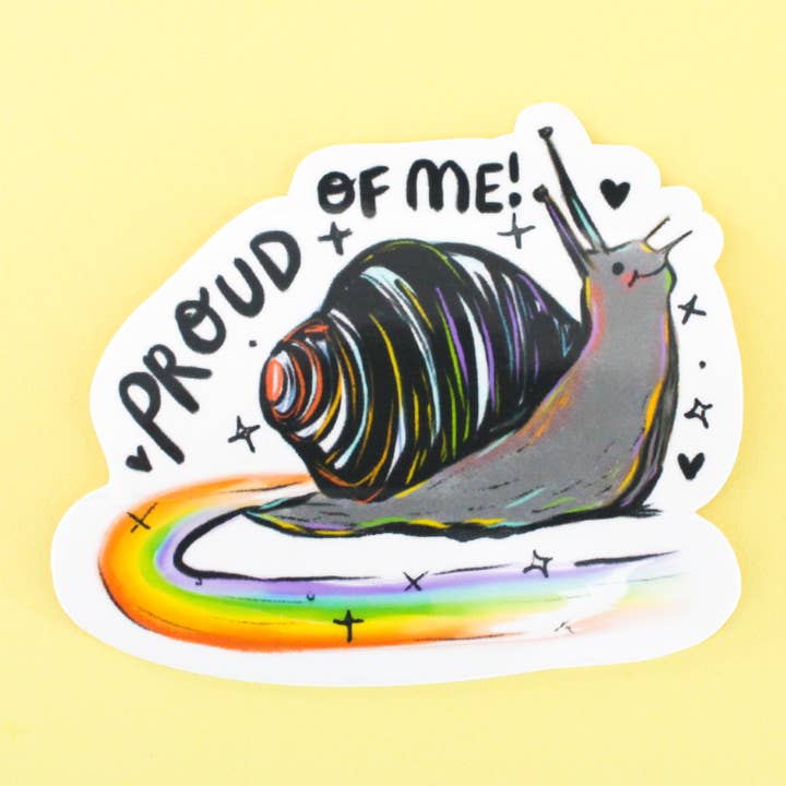 Rainbow Snail Vinyl Sticker for wholesale by Amy Hartelust Art and Illustration
