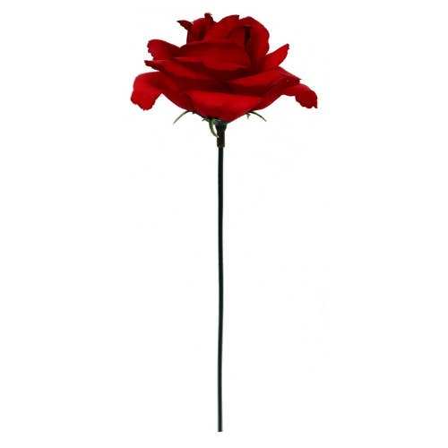 Larksilk - Wholesale Artificial Flowers - Dark Red Silk Rose Picks | 50 Pack - 8In X 3In.