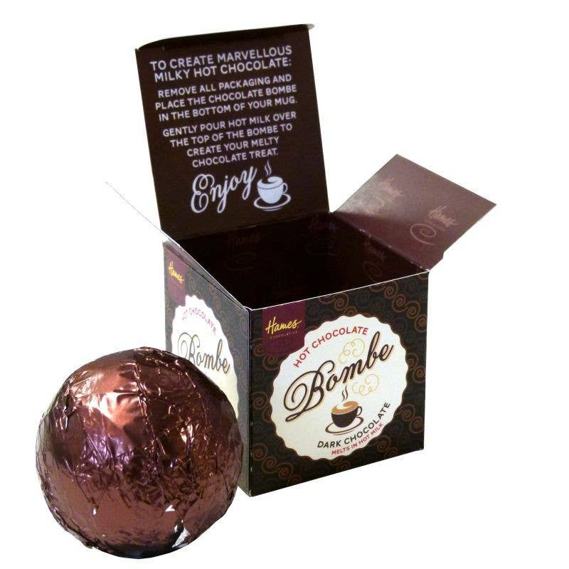 Hames Chocolates – wholesale Hot cocoa mix/kit – Dark Hot Chocolate Bombe1