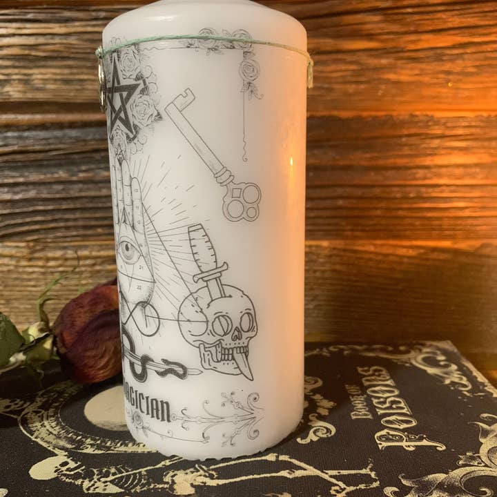 Krimson Canvas - Wholesale Votive Candle - The Magician Tarot Card Decor Candle2
